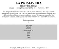 La Primavera Orchestra sheet music cover Thumbnail